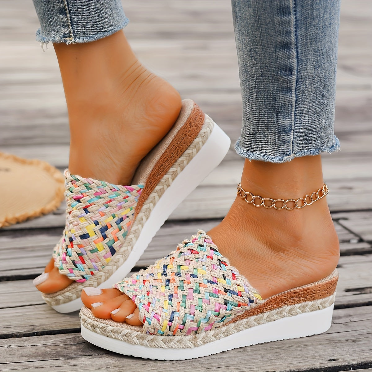 Calla | Women's Playful Charm Platform Sandals with Woven Strap