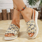 Calla | Women's Playful Charm Platform Sandals with Woven Strap