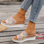 Calla | Women's Playful Charm Platform Sandals with Woven Strap