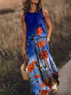 Ketzia | Women's Floral Sleeveless Maxi Sundress