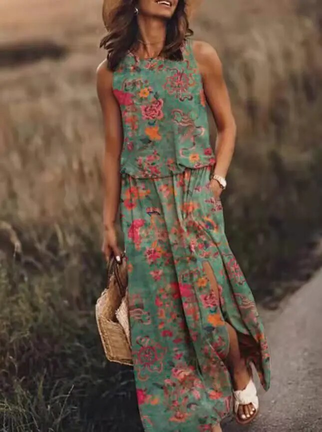 Ketzia | Women's Floral Sleeveless Maxi Sundress