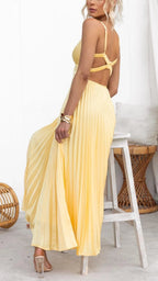Eudora | Women's Pleated V-Neck Maxi Sundress