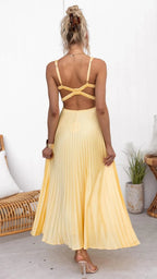 Eudora | Women's Pleated V-Neck Maxi Sundress