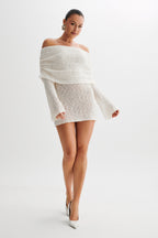 Celeste | Women's Off-The-Shoulder Knit Bodycon Mini Dress