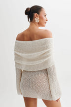 Celine | Women's Off-The-Shoulder Knit Bodycon Mini Dress