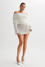 Celine | Women's Off-The-Shoulder Knit Bodycon Mini Dress