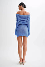 Celine | Women's Off-The-Shoulder Knit Bodycon Mini Dress