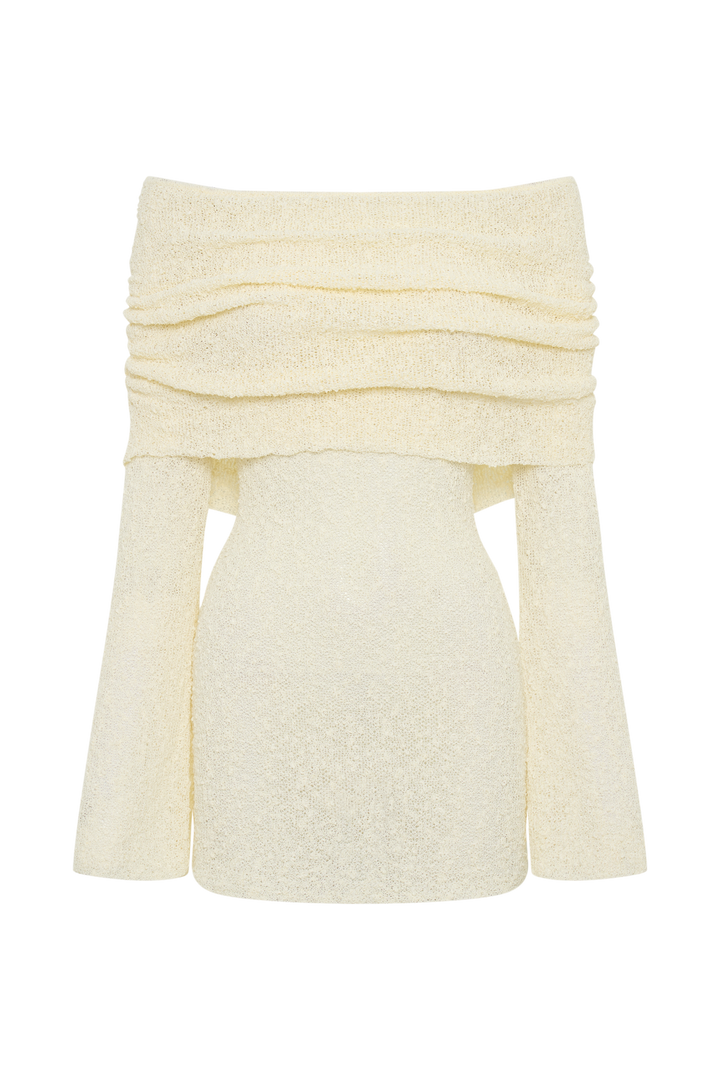 Celine | Women's Off-The-Shoulder Knit Bodycon Mini Dress