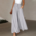 Zinzi | Women's High Waist Wide Leg Linen Trousers