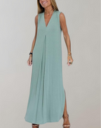 Halvar | Women's Sleeveless V-Neck Maxi Dress