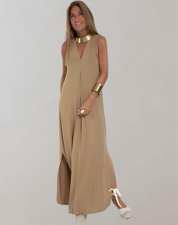 Halvar | Women's Sleeveless V-Neck Maxi Dress