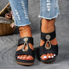 Colm | Women's Perforated Medallion Block Heel Mules