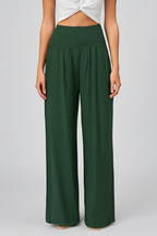 Corvin | Women's Smocked Waist Wide Leg Trousers