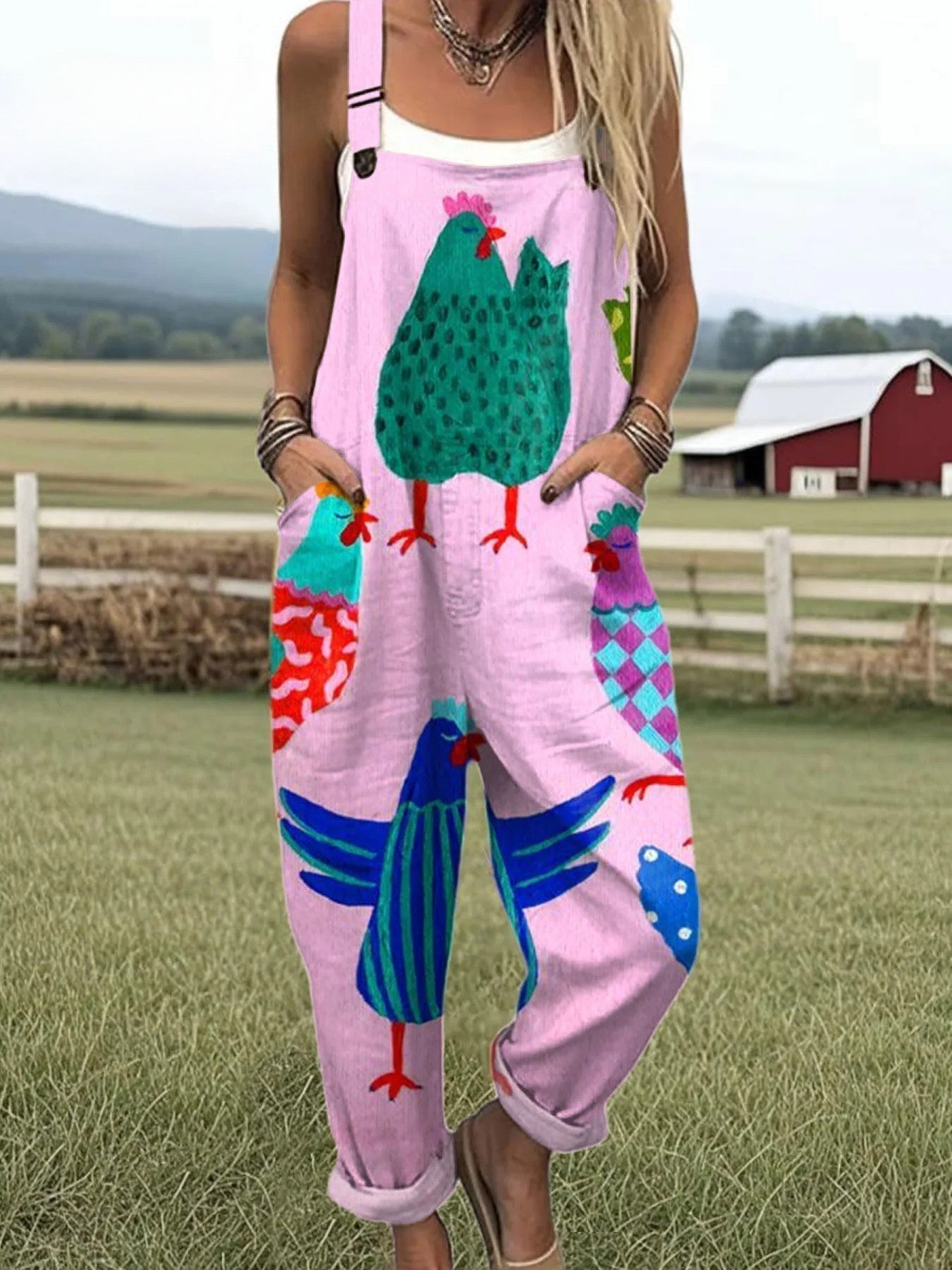 Phryne | Women's Novelty Printed Dungarees