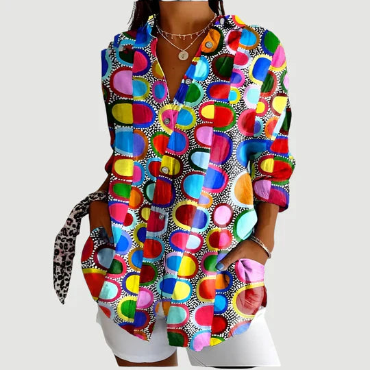 Rowena | Women's Bold Print Button-Down Summer Shirt
