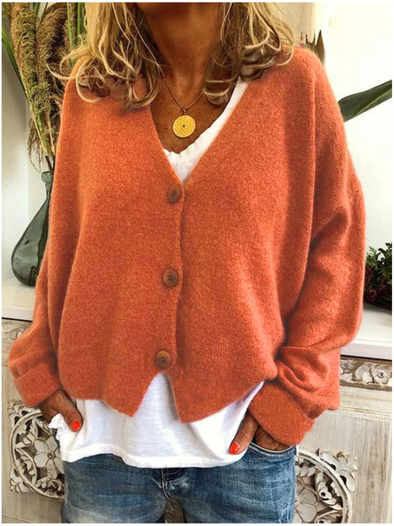 Shannon | Women's V-Neck Button Knit Cardigan