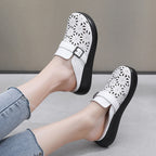 Elara | Women's Floral Pattern Slip-On Clogs with Buckle Detail