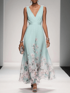 Raina | Women's Floral Chiffon Summer Maxi Dress