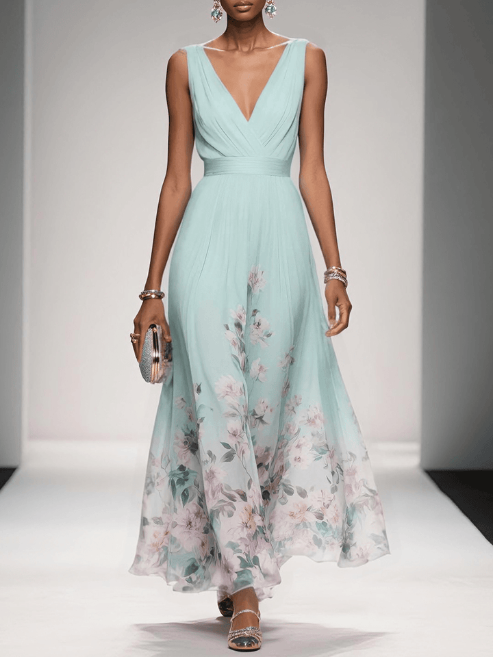 Raina | Women's Floral Chiffon Summer Maxi Dress