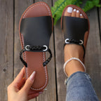 Florian | Women's Braided Strap Flat Slide Sandals