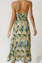 Kestrel | Women's Tropical Print Spaghetti Strap Midi Sundress