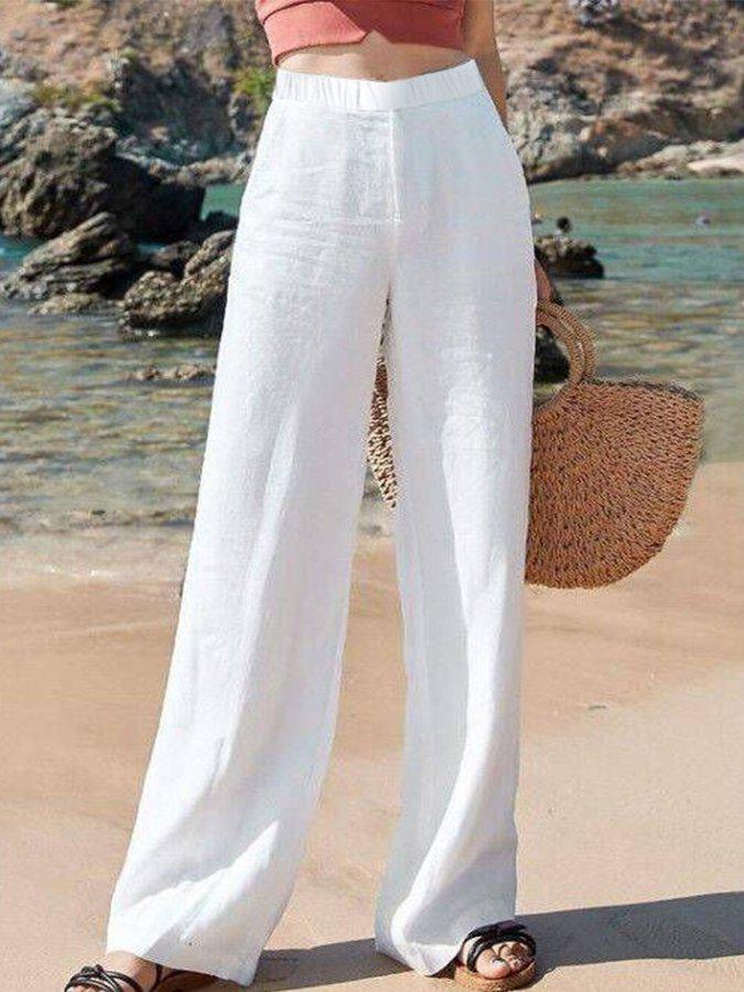Taini | Women's Comfort Linen Wide Leg Trousers