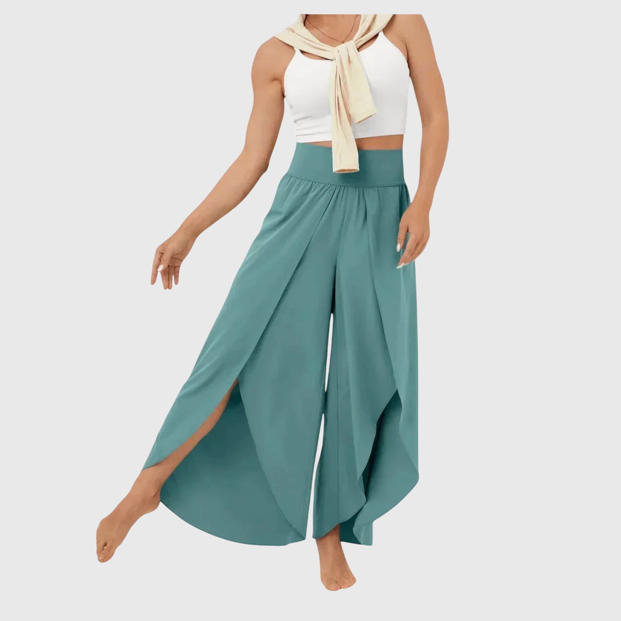 Mirella | Women's Wide Leg Split Hem Pants