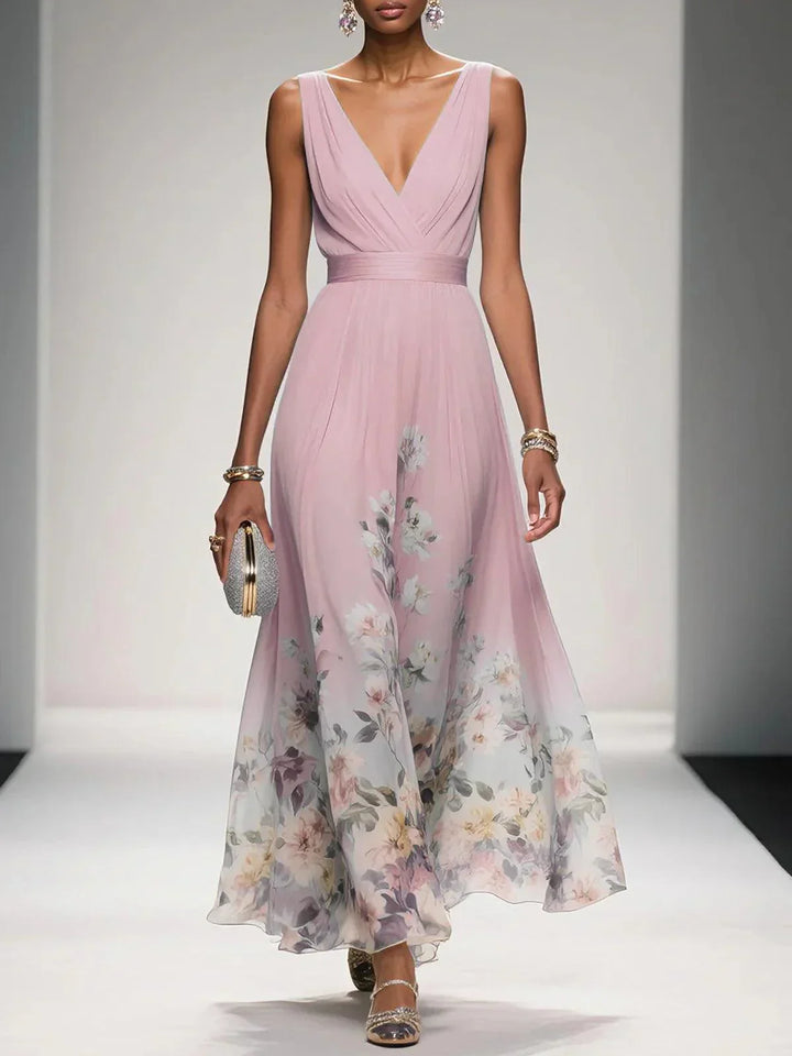 Raina | Women's Floral Chiffon Summer Maxi Dress