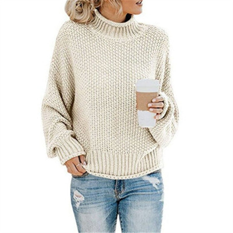 Eda - Exclusive Knitted Jumper With Stylish Roll Neck For True Cosy Comfort