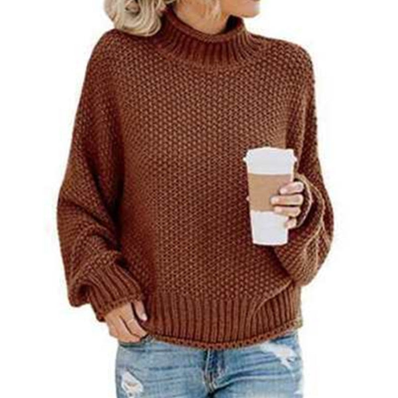 Eda - Exclusive Knitted Jumper With Stylish Roll Neck For True Cosy Comfort