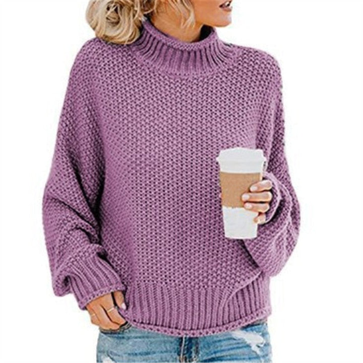 Eda - Exclusive Knitted Jumper With Stylish Roll Neck For True Cosy Comfort