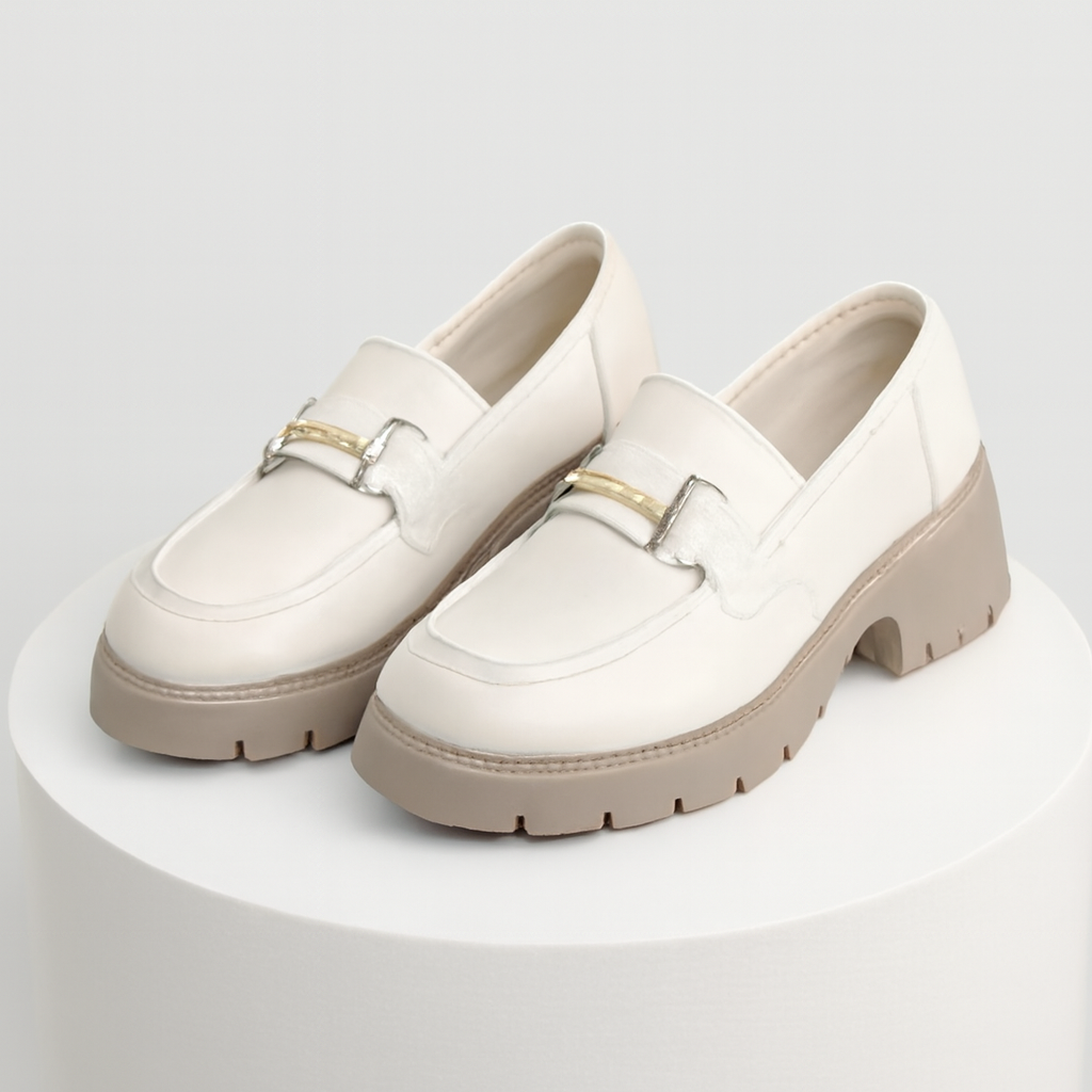 Eira | Women's Chic Platform Mary Janes with Gold Buckle Detail
