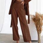 Fiora | Women's High Waist Wide Leg Trousers