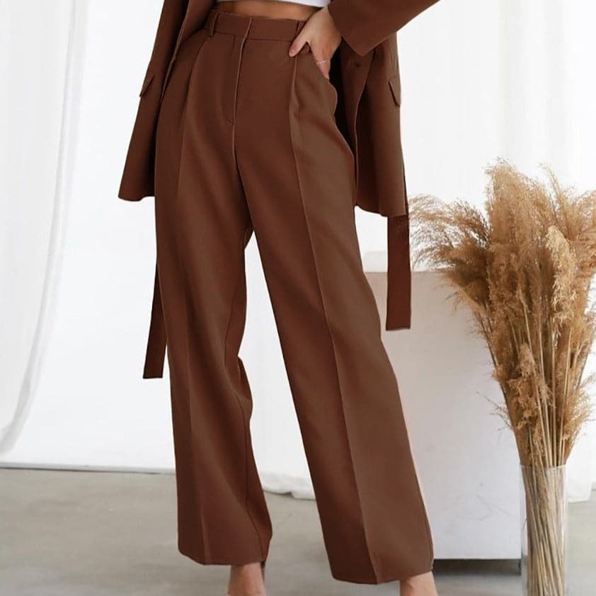 Fiora | Women's High Waist Wide Leg Trousers