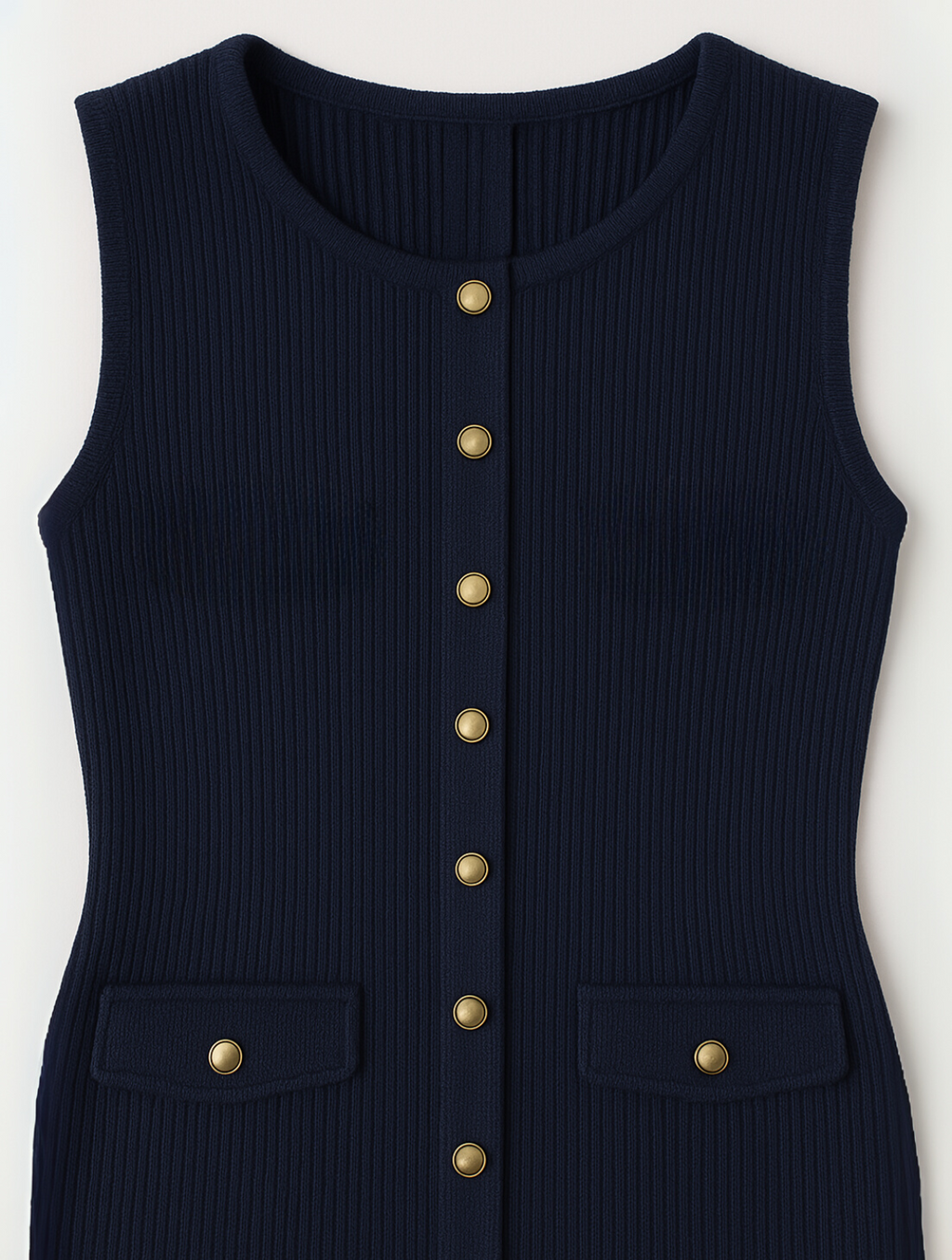 Clio | Women's Sleeveless Button Front Midi Dress