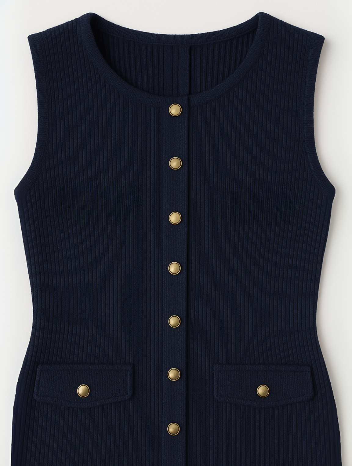 Clio | Women's Sleeveless Button Front Midi Dress