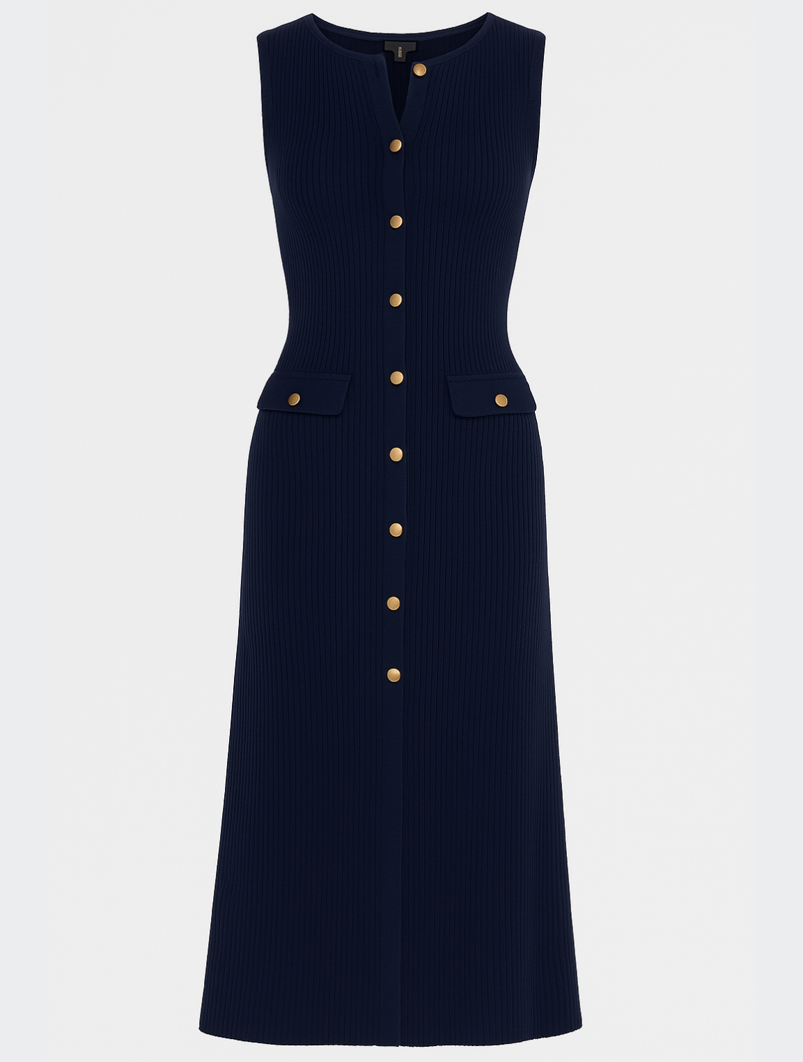 Clio | Women's Sleeveless Button Front Midi Dress
