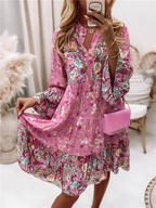 Jorin | Women's Floral Long Sleeve Tiered Mini Dress