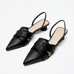 Elowen | Women's Classic Low Heel Slingback Shoes with Woven Detail