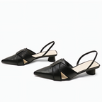 Elowen | Women's Classic Low Heel Slingback Shoes with Woven Detail