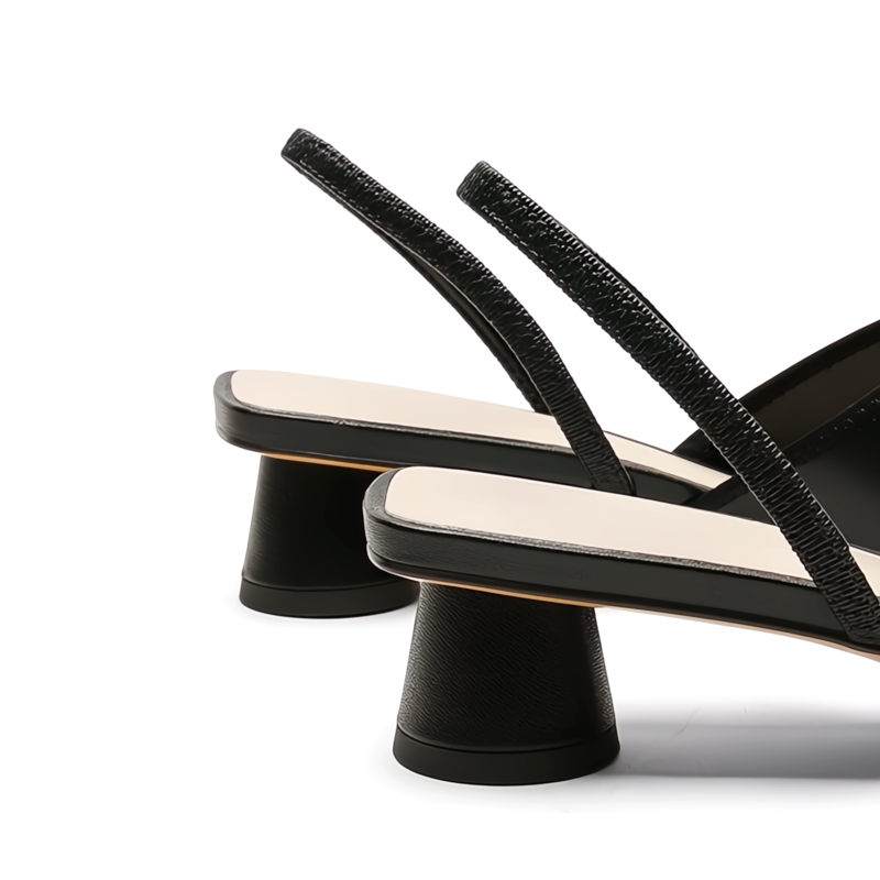 Elowen | Women's Classic Low Heel Slingback Shoes with Woven Detail