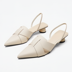 Elowen | Women's Classic Low Heel Slingback Shoes with Woven Detail