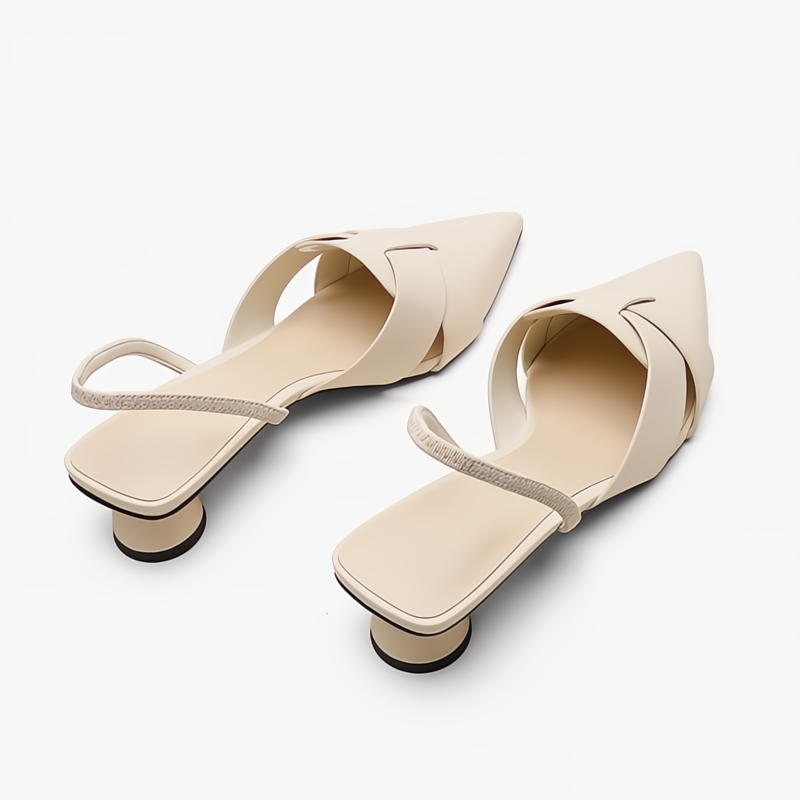 Elowen | Women's Classic Low Heel Slingback Shoes with Woven Detail