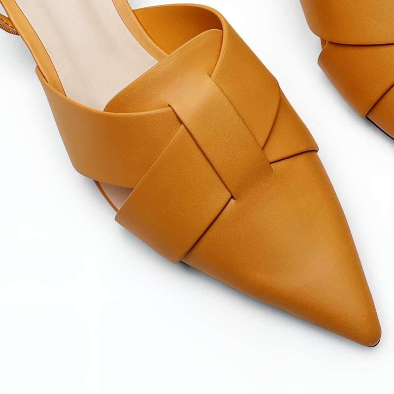 Elowen | Women's Classic Low Heel Slingback Shoes with Woven Detail