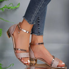 Ember | Women's Elegant Metallic Block Heel Sandals