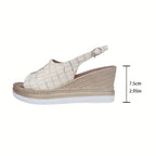 Emrys | Women's Croc Embossed Slingback Wedge Sandals