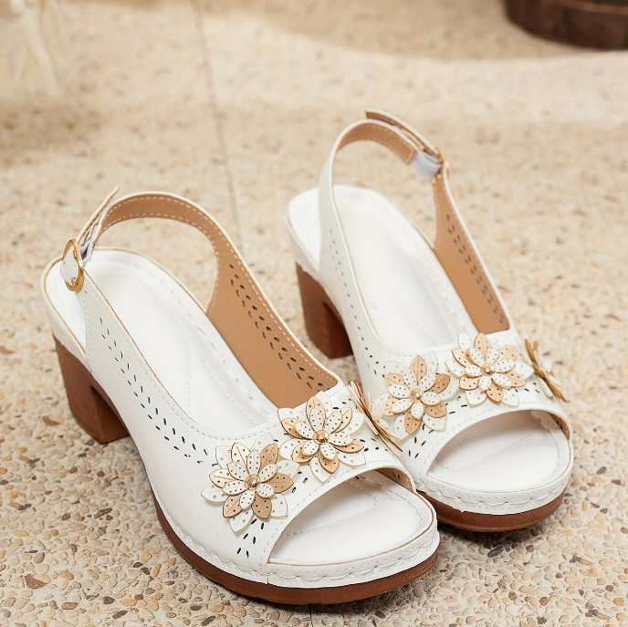 Evander | Women's Floral Block Heel Sandals