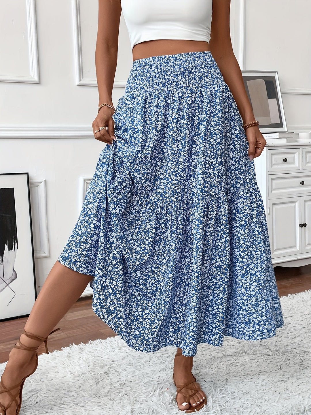 Grace & Jess | Tiered Floral Maxi Skirt
