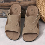 Callista | Women's Suede Slide Sandals with Buckle Detail