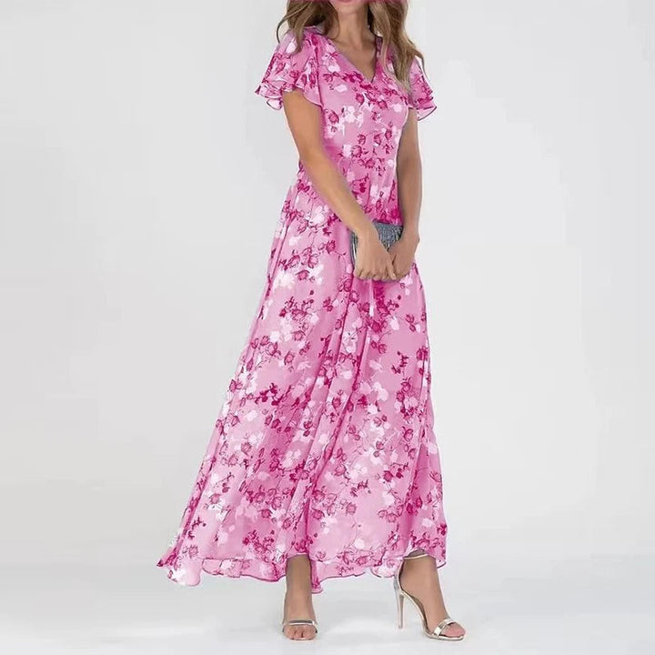 Yara | Women's Floral Ruffle Sleeve Maxi Dress